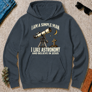 I Am Simple Man I Like Astronomy - dark-heather - HS2D-DarkHeather