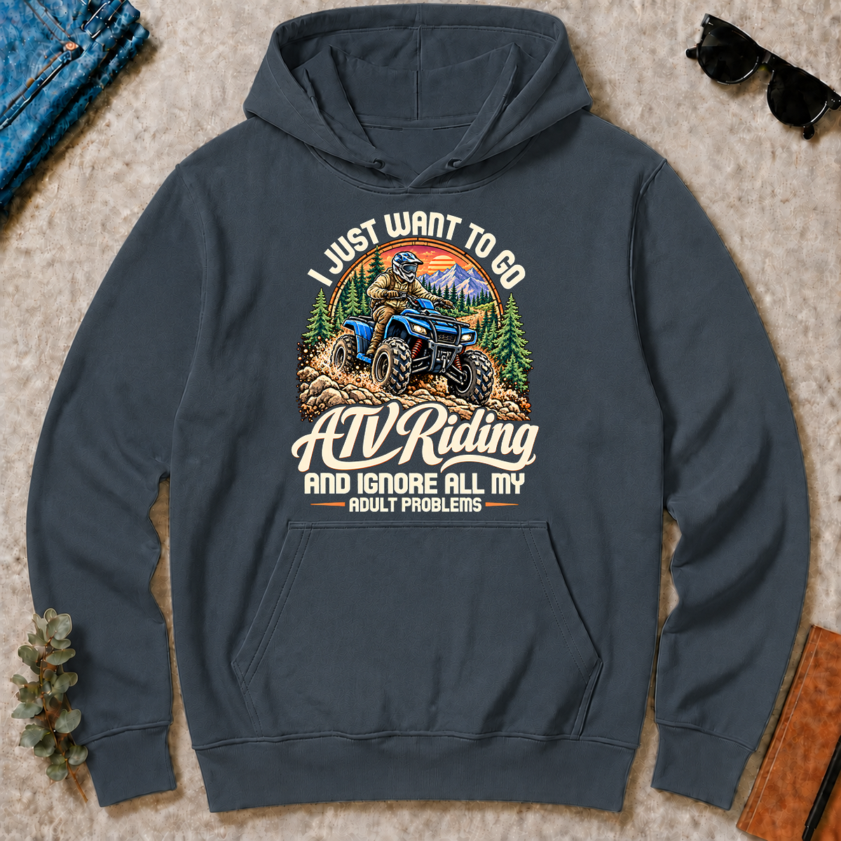 I Just Want To Go ATV Riding & Ignore All Adult Problems - dark-heather - HS2D-DarkHeather