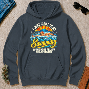 I Just Want To Go Swimming & Ignore All Adult Problems - dark-heather - HS2D-DarkHeather