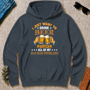 Vintage I Just Want To Drink Beer - dark-heather - HS2D-DarkHeather