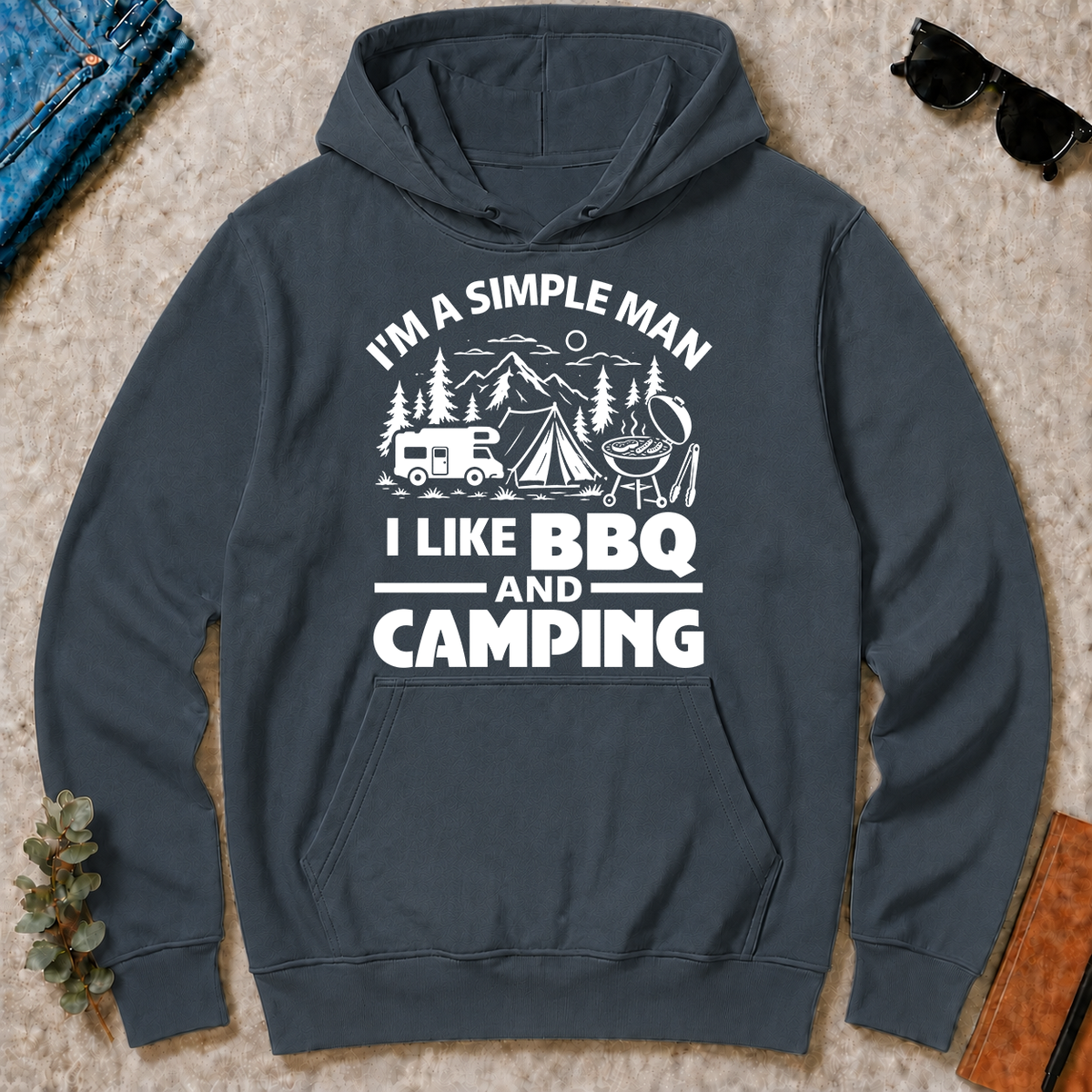 I Like BBQ And Camping - dark-heather - HS2D-DarkHeather