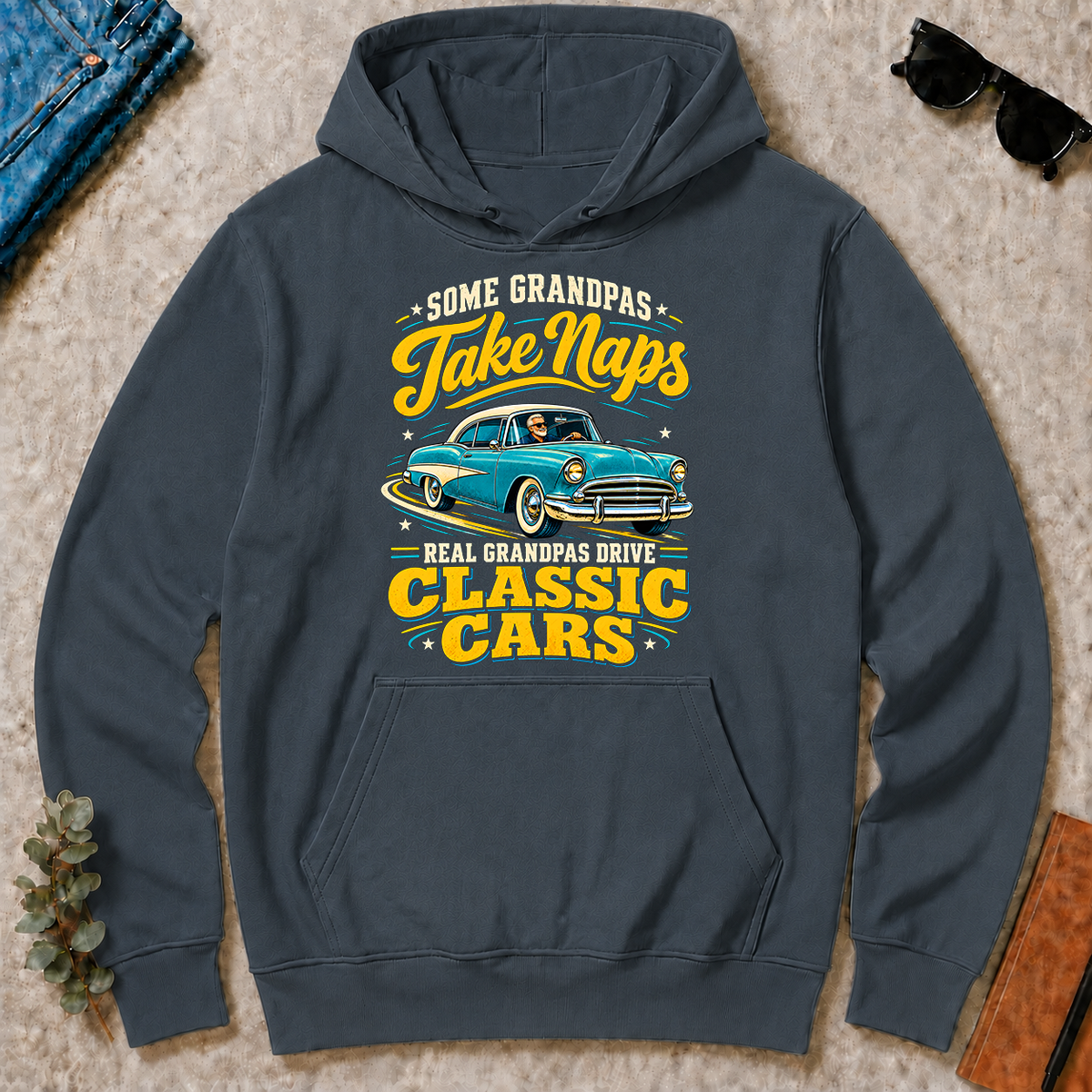 Grandpas Drive Classic Cars - dark-heather - HS2D-DarkHeather
