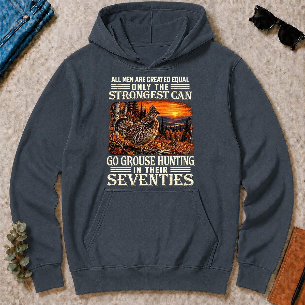 Grouse Hunting Strongest Man In Seventies - dark-heather - HS2D-DarkHeather