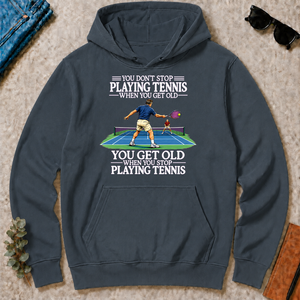 Old Man Don't Stop Tennis - dark-heather - HS2D-DarkHeather