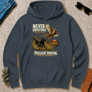 Never Underestimate An Old Man Loves Pheasant Hunting And His Labrador - dark-heather - HS2D-DarkHeather