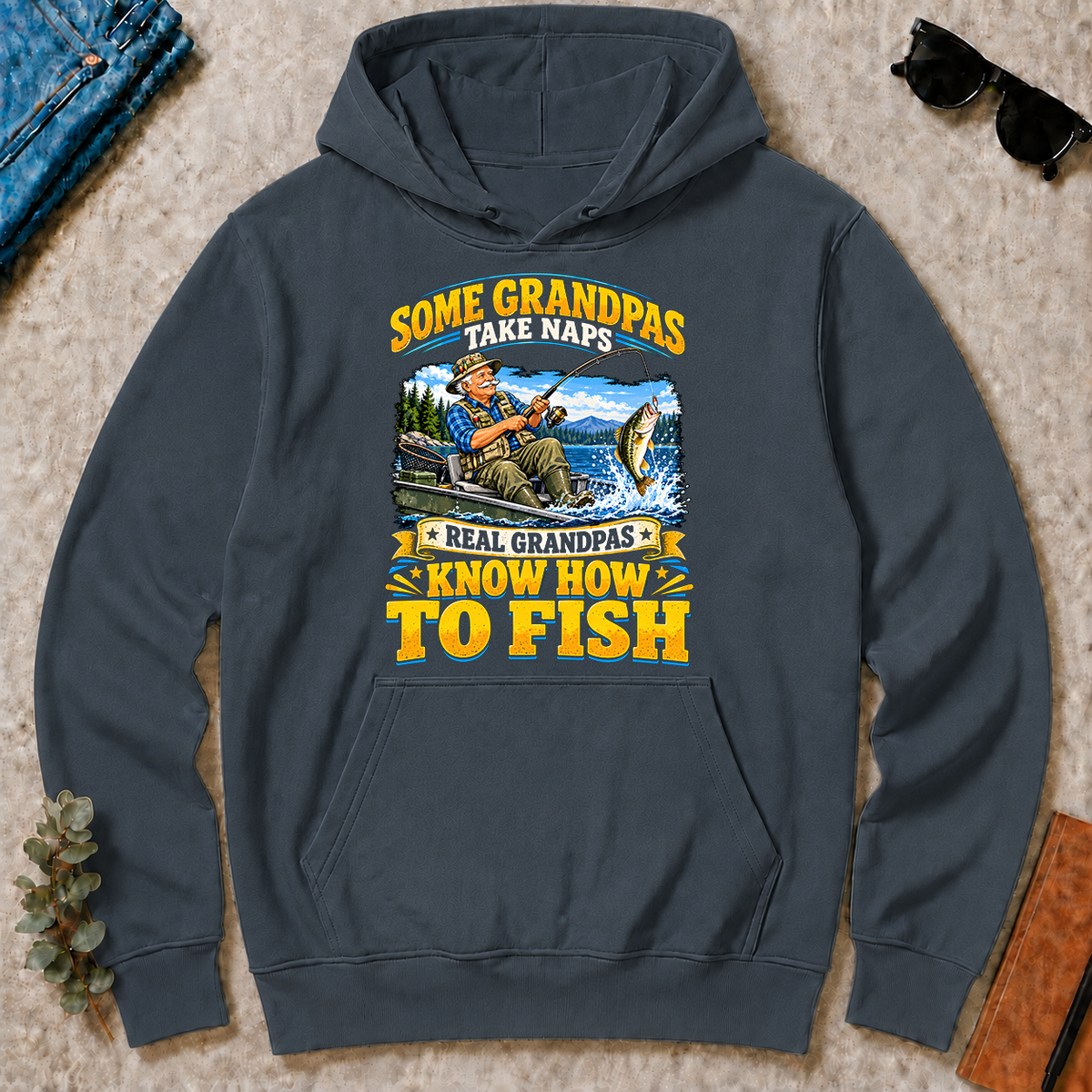 Real Grandpas Know How To Fish - dark-heather - HS2D-DarkHeather