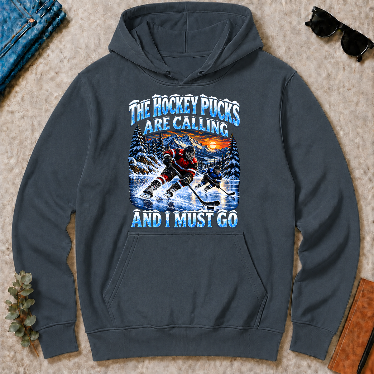 Hockey Pucks Are Calling And I Must Go - dark-heather - HS2D-DarkHeather