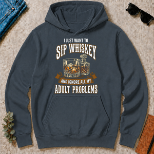 Vintage Black I Just Want To Sip Whiskey - dark-heather - HS2D-DarkHeather
