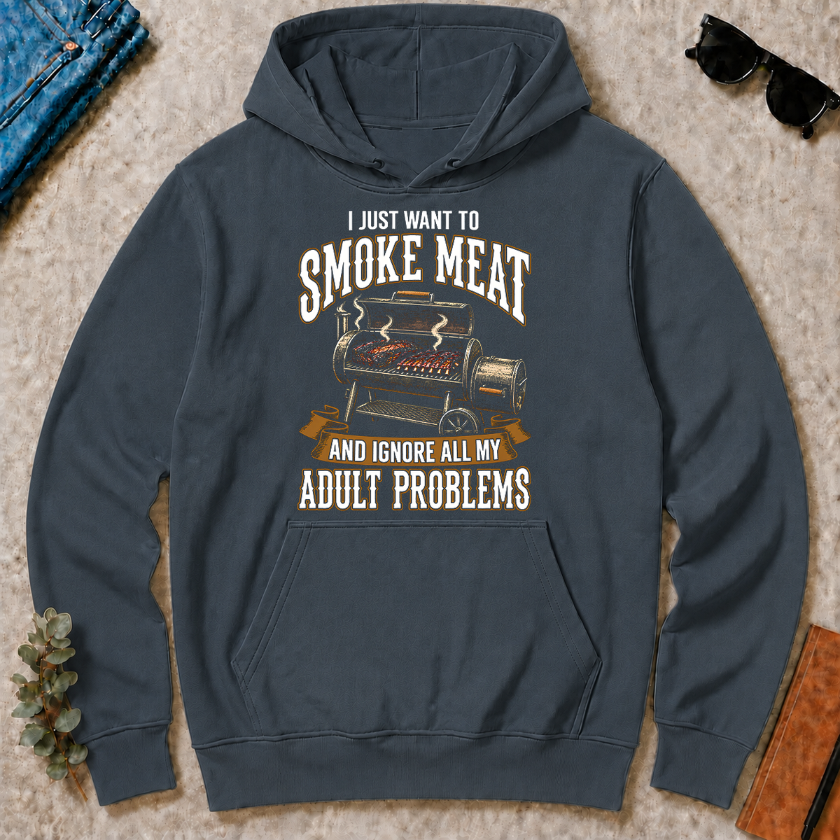 Vintage I Just Want To Smoke Meat - dark-heather - HS2D-DarkHeather