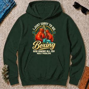 I Just Want To Go Boxing & Ignore All Adult Problems - forest-green - HS2D-ForestGreen