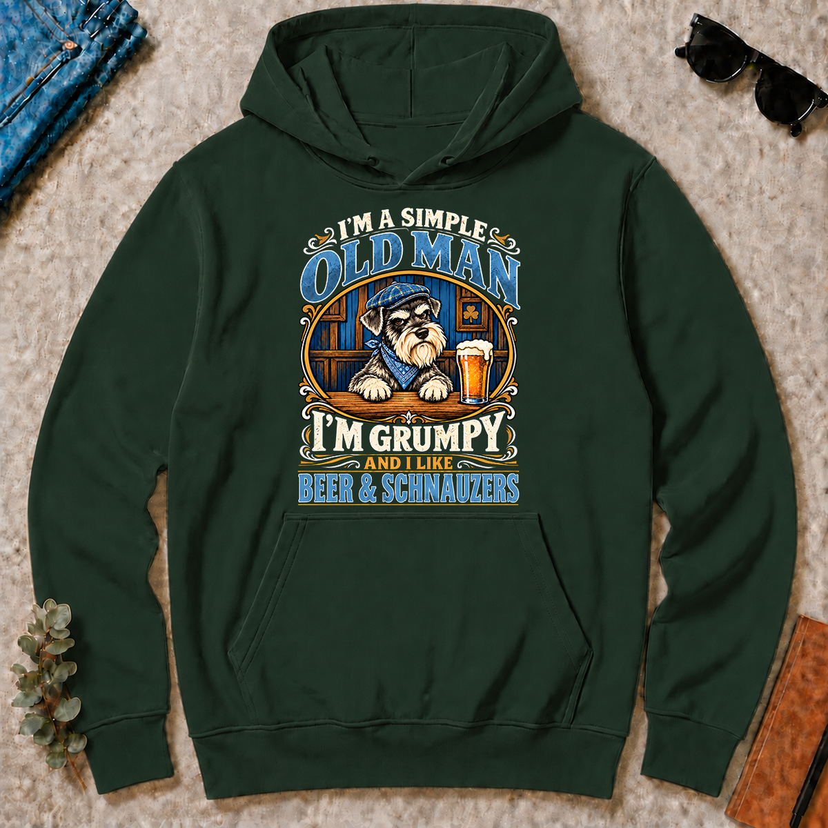 Funny I Like Beer & Schnauzers - forest-green - HS2D-ForestGreen
