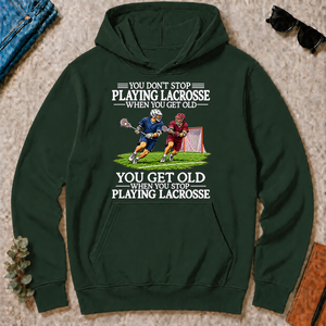 Old Man Don't Stop Lacrosse - forest-green - HS2D-ForestGreen