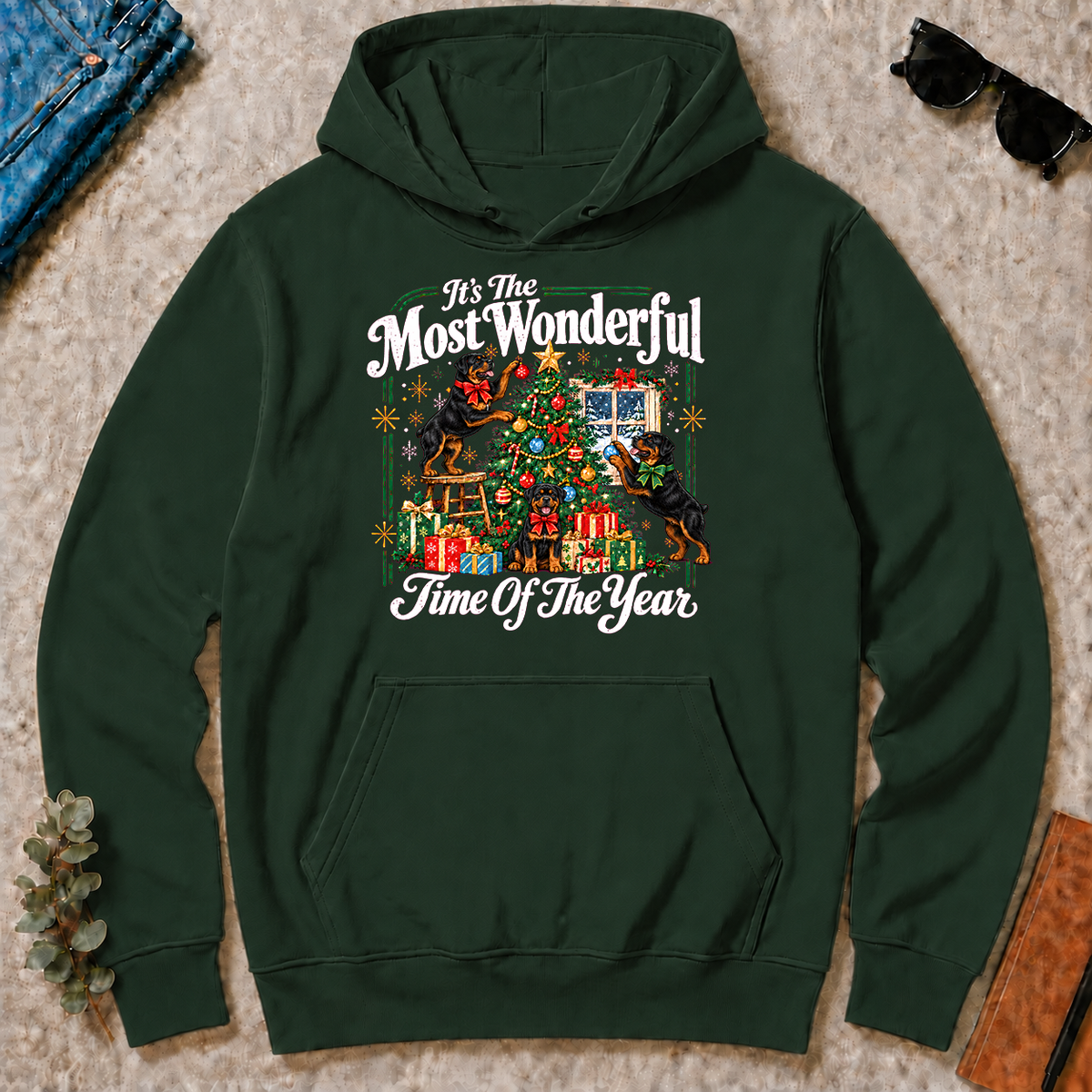 Wonderful Christmas Rottweiler - forest-green - HS2D-ForestGreen