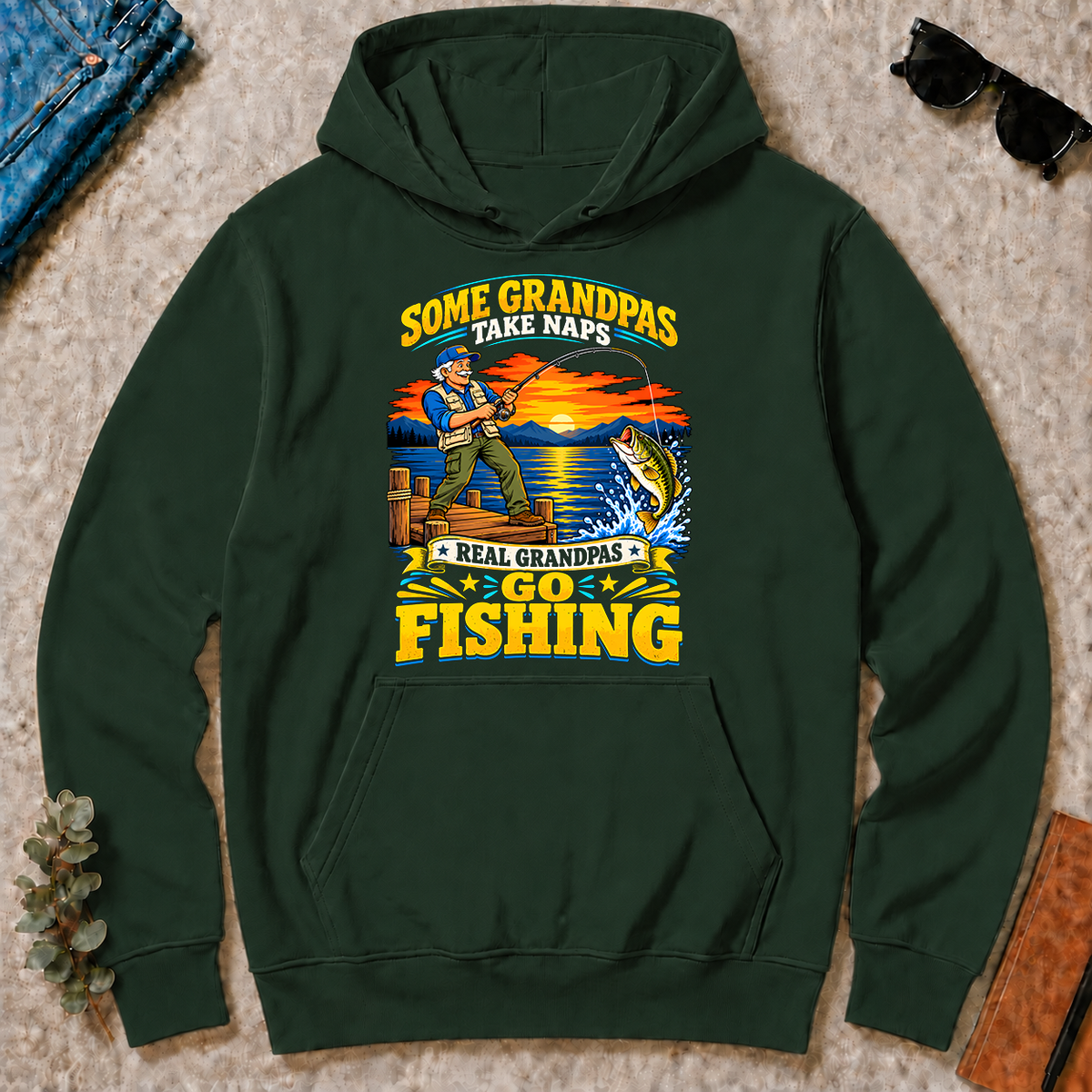 Real Grandpas Go Fishing - forest-green - HS2D-ForestGreen