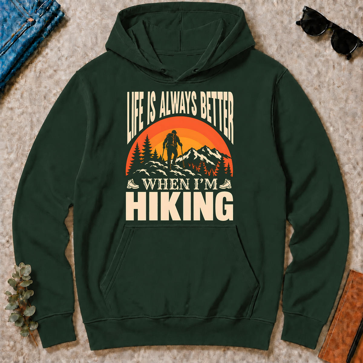 Vintage Life Is Always Better When I Am Hiking - forest-green - HS2D-ForestGreen