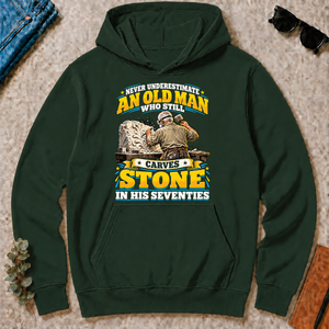 Yellow An Old Man Still Carves Stone In His Seventies - forest-green - HS2D-ForestGreen