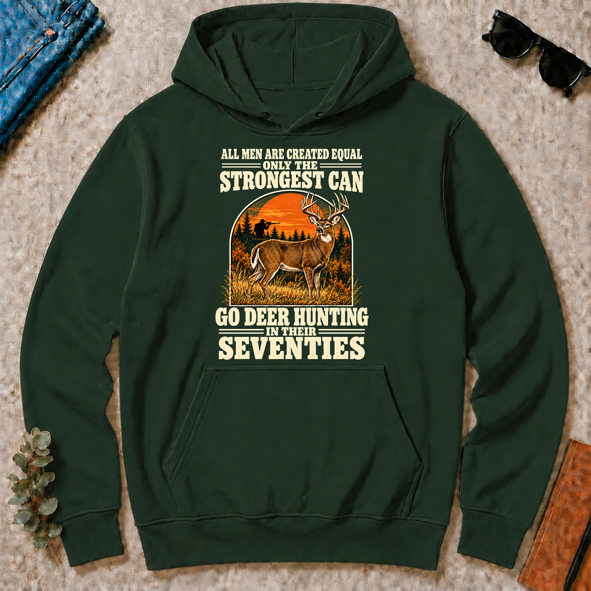 Deer Hunting Seventies Vintage - forest-green - HS2D-ForestGreen