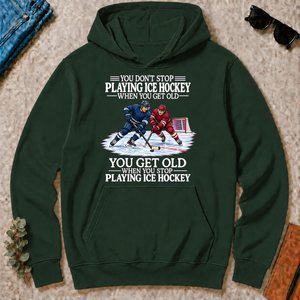 Old Man Don't Stop Ice Hockey - forest-green - HS2D-ForestGreen