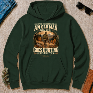 An Old Man Goes Hunting In 80s - forest-green - HS2D-ForestGreen