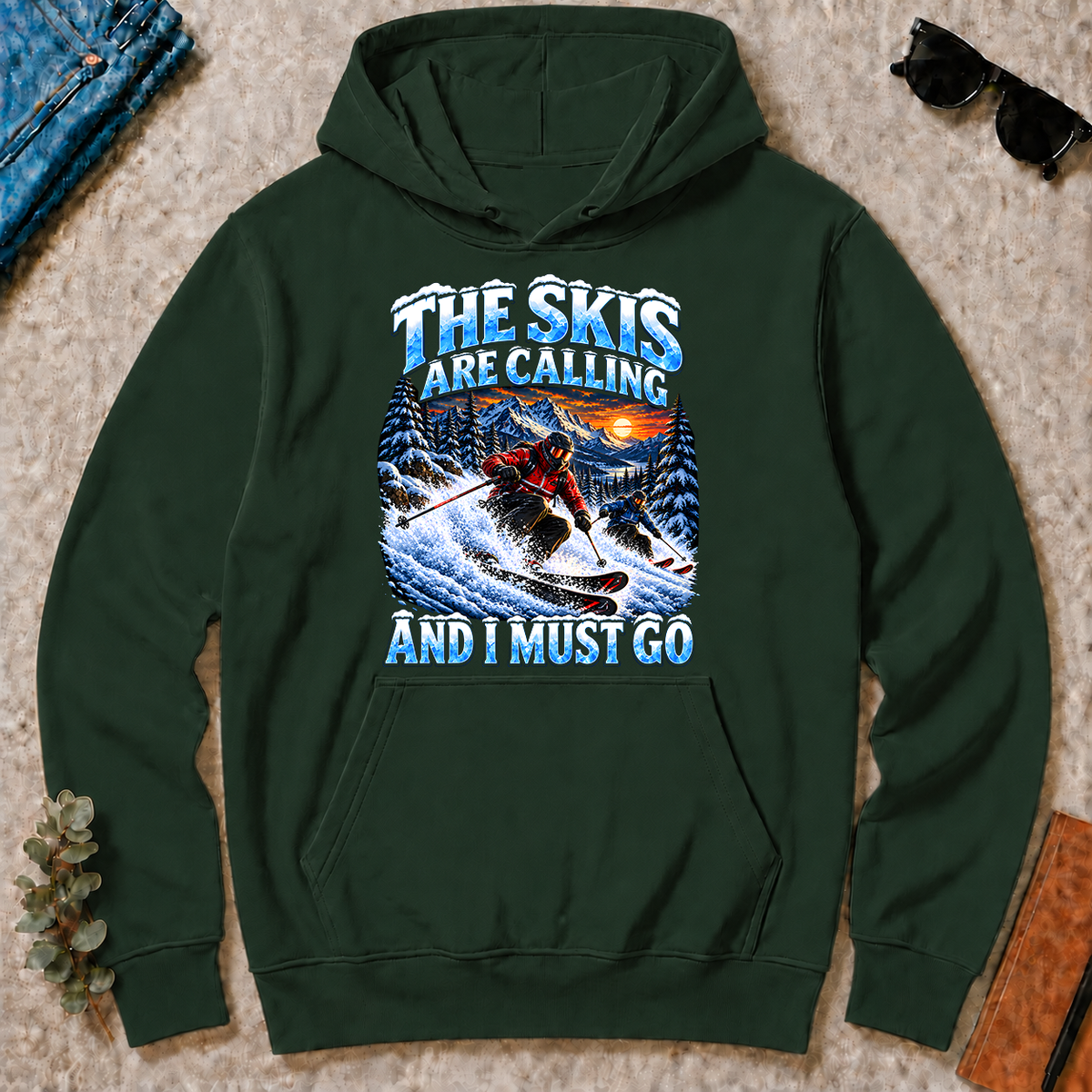 Skis Are Calling And I Must Go - forest-green - HS2D-ForestGreen