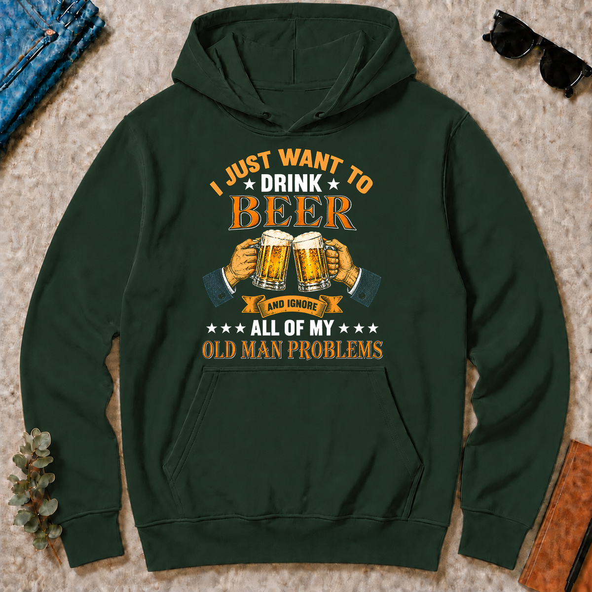 Vintage I Just Want To Drink Beer - forest-green - HS2D-ForestGreen