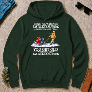 Old Man Don't Stop Taking Kids Sledding - forest-green - HS2D-ForestGreen