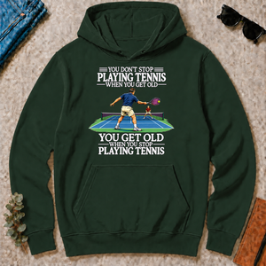 Old Man Don't Stop Tennis - forest-green - HS2D-ForestGreen