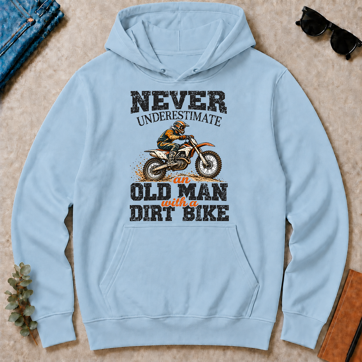 Never Underestimate An Old Man With A Dirt Bike - light-blue - HS2D-LightBlue