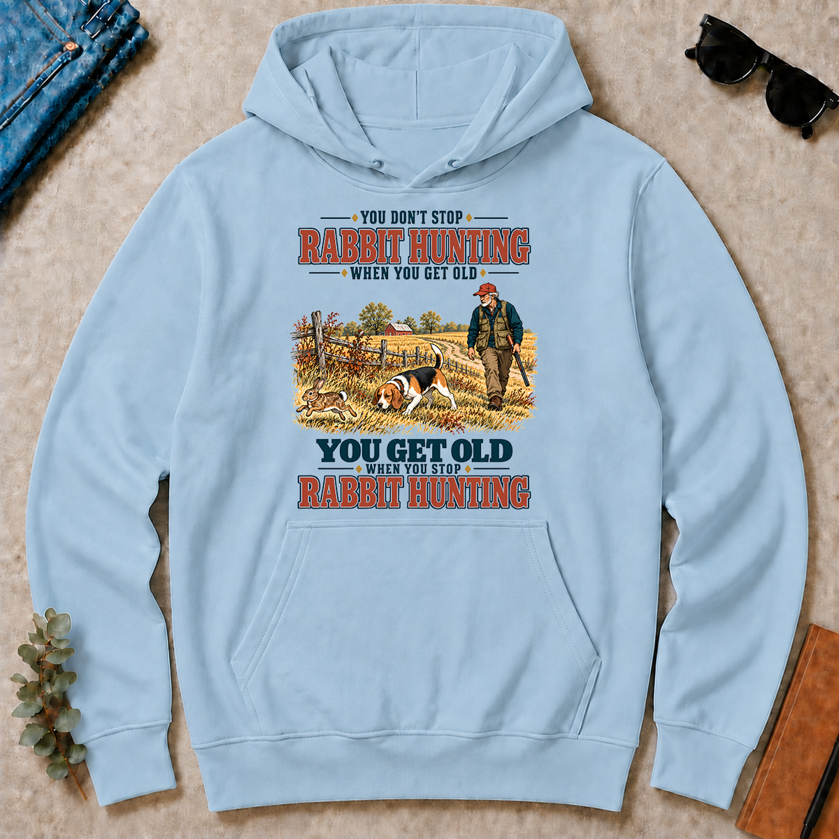 You Get Old When You Stop Rabbit Hunting With Beagle - light-blue - HS2D-LightBlue