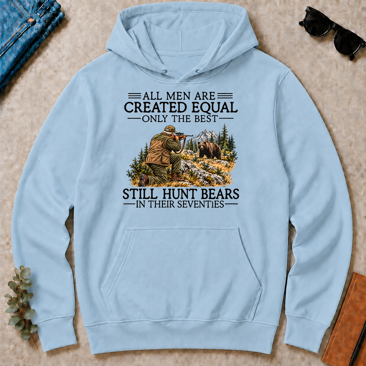 All Men Are Created Equal Deer Hunting 70s - light-blue - HS2D-LightBlue