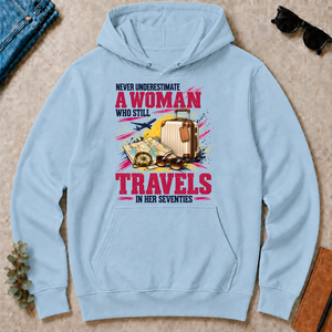 A Woman Still Travels In Her Seventies - light-blue - HS2D-LightBlue