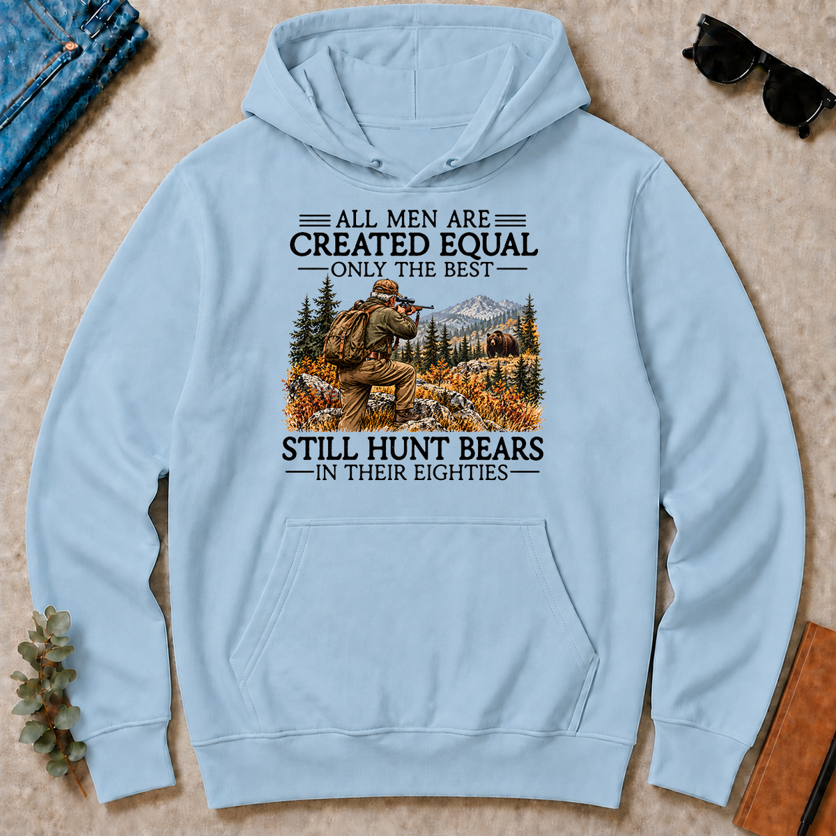 All Men Are Created Equal Bear Hunting 80s - light-blue - HS2D-LightBlue