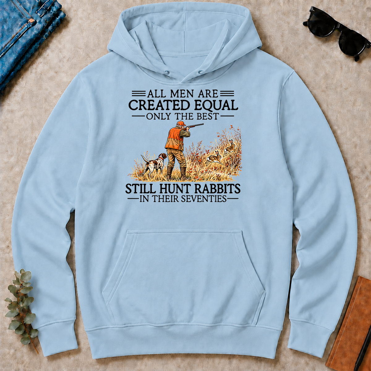 All Men Are Created Equal Rabbits Hunting 70s Vintage - light-blue - HS2D-LightBlue