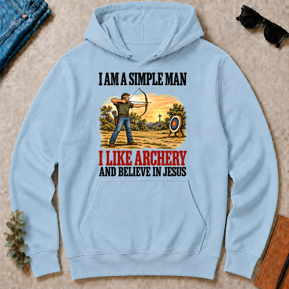 I Like Archery And Believe In Jesus - light-blue - HS2D-LightBlue