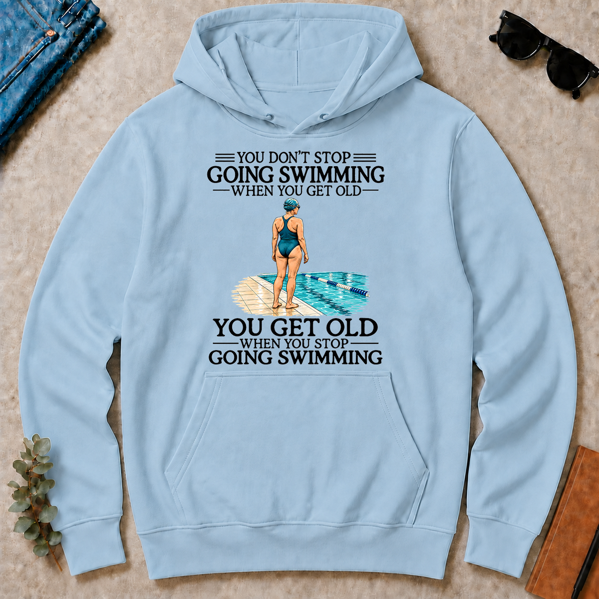 Don't Stop Going Swimming Woman - light-blue - HS2D-LightBlue
