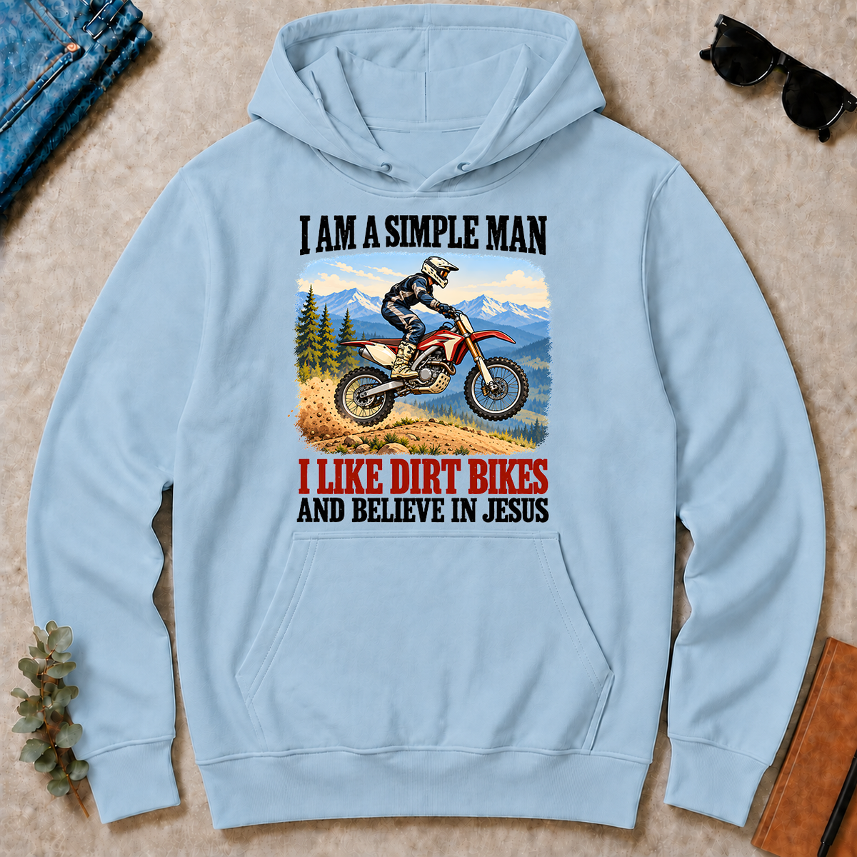 I Like Dirt Bikes And Believe In Jesus - light-blue - HS2D-LightBlue
