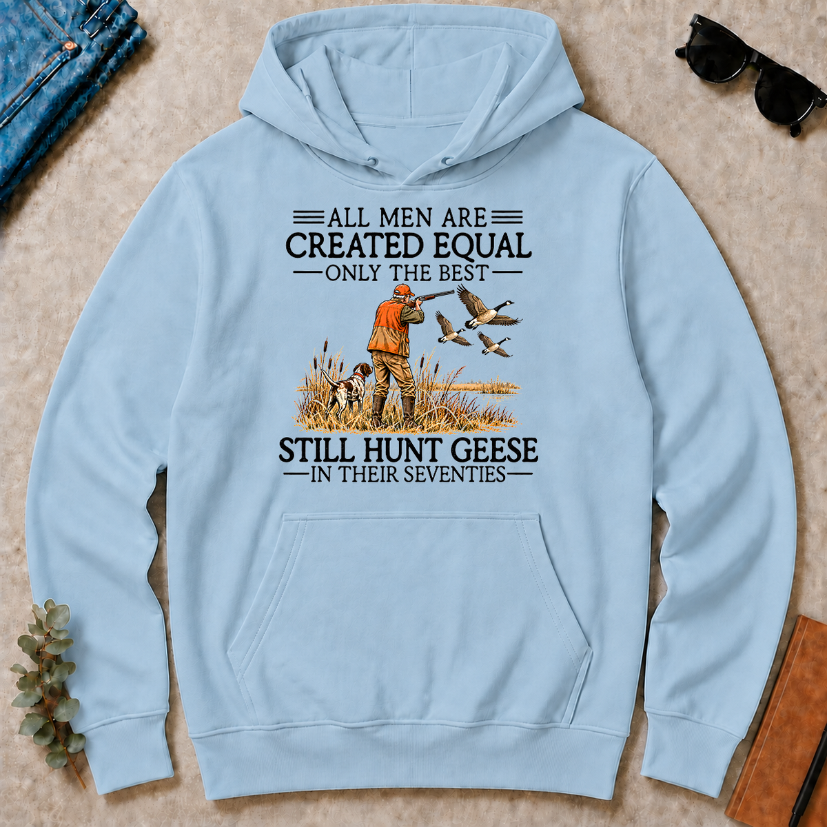 All Men Are Created Equal Geese Hunting 70s - light-blue - HS2D-LightBlue