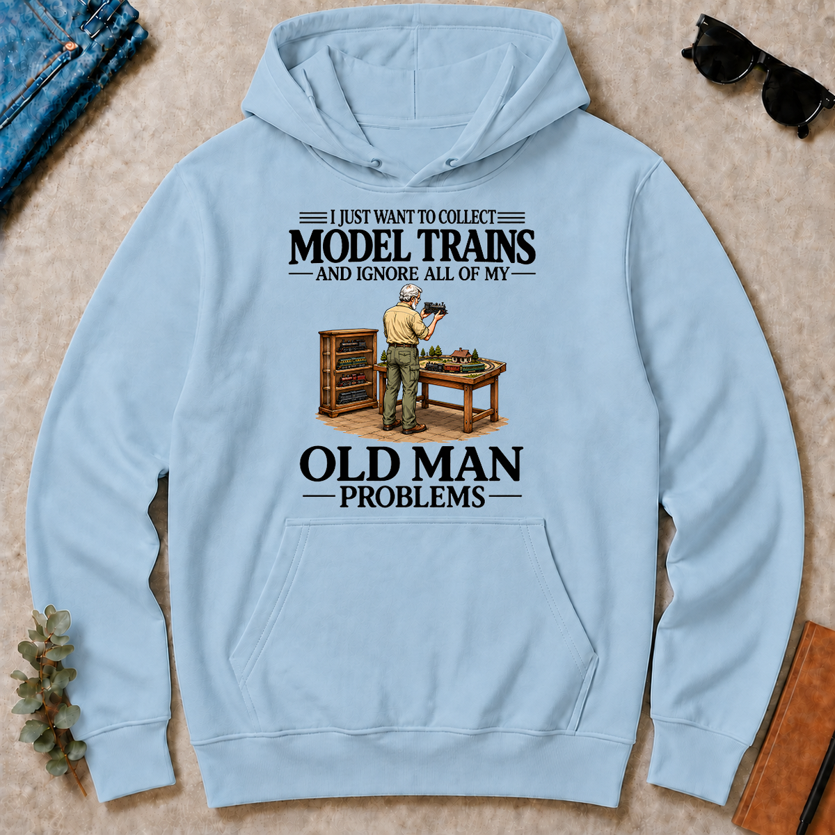 I Just Want To Collect Model Trains - light-blue - HS2D-LightBlue