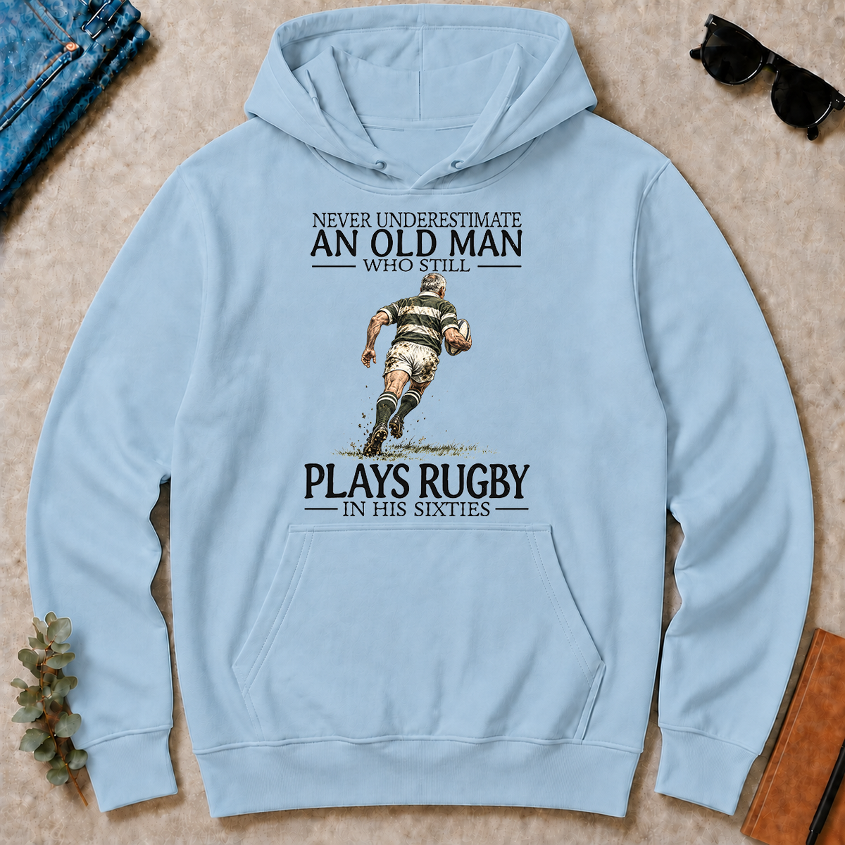 An Old Man Who Still Plays Rugby In His Sixties - light-blue - HS2D-LightBlue