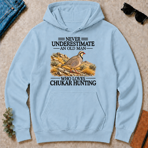 Never Underestimate An Old Man Who Loves Chukar Hunting - light-blue - HS2D-LightBlue