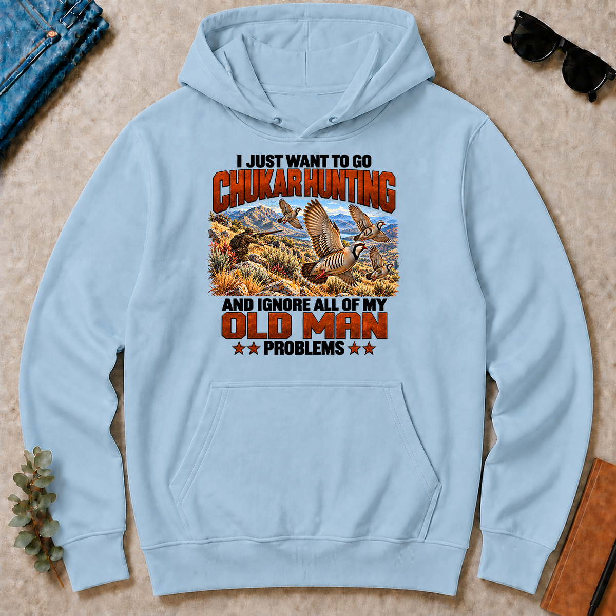 I Just Want To Chukar Hunting - light-blue - HS2D-LightBlue