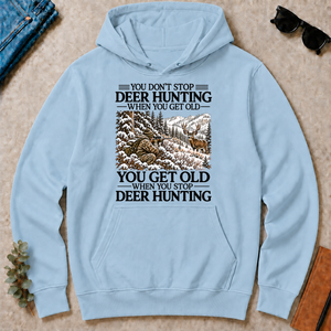 Don't Stop Mule Deer Hunting Snow - light-blue - HS2D-LightBlue
