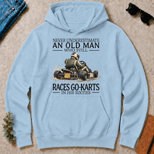 An Old Man Who Still Races Go-Karts In His Sixties - light-blue - HS2D-LightBlue