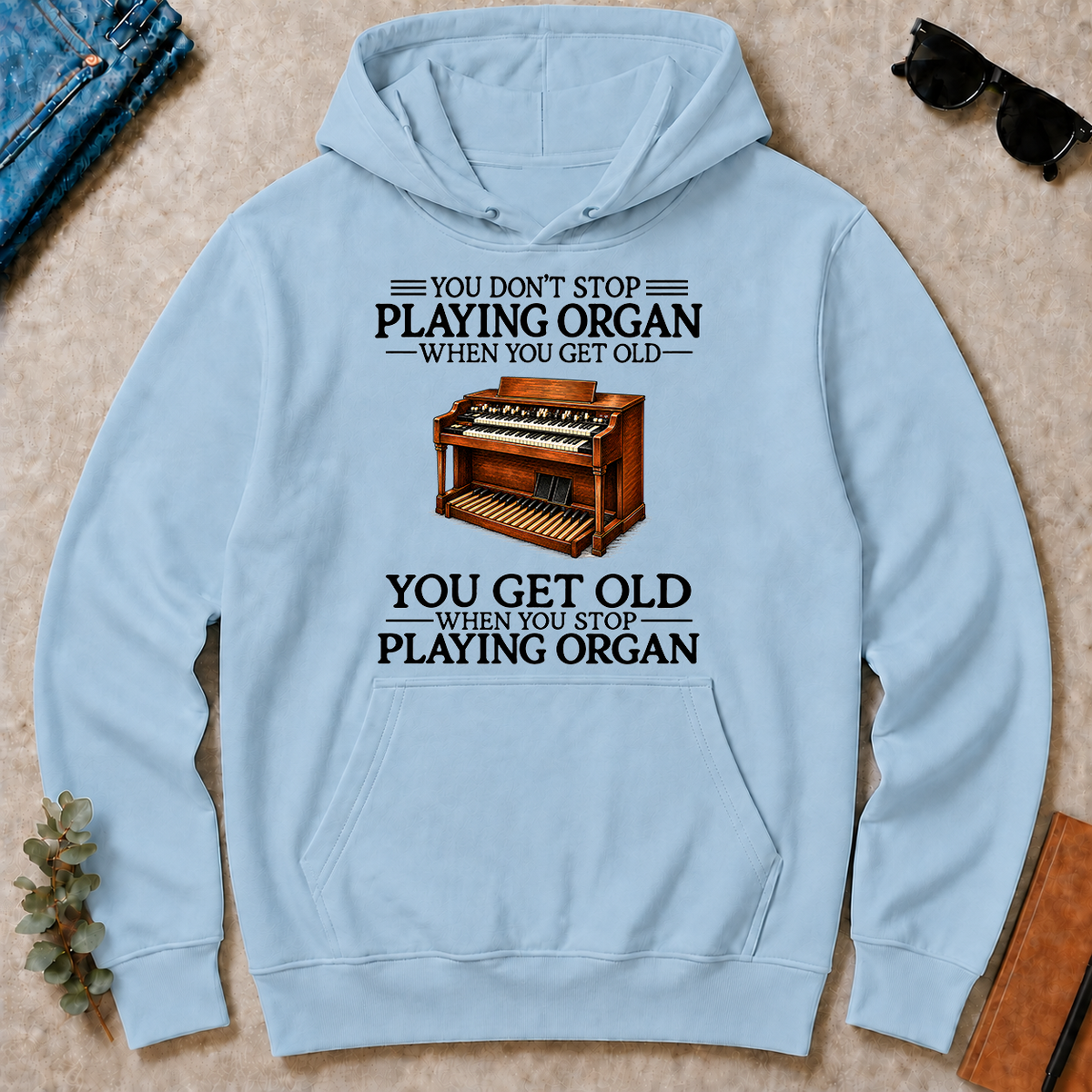Don't Stop Playing Organ Vintage Art - light-blue - HS2D-LightBlue