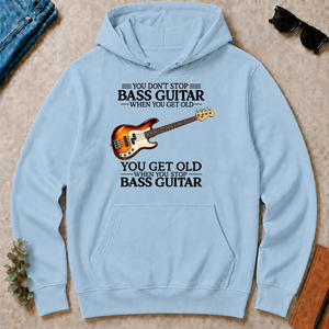 Don't Stop Playing Bass Guitar Vintage Art - light-blue - HS2D-LightBlue