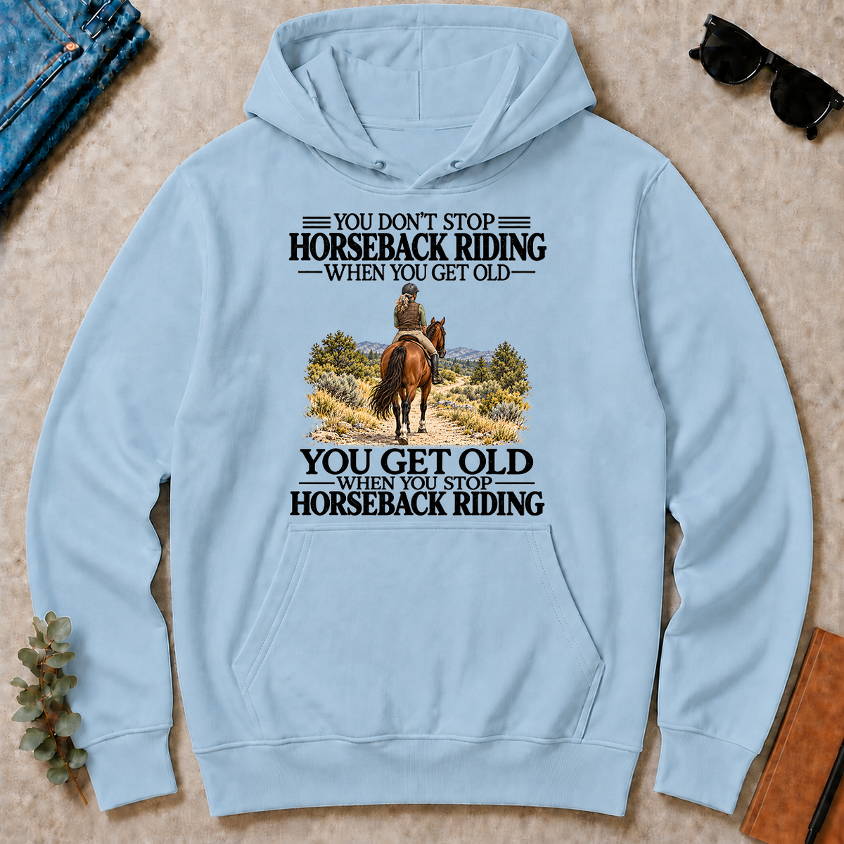 Don't Stop Horseback Riding - light-blue - HS2D-LightBlue