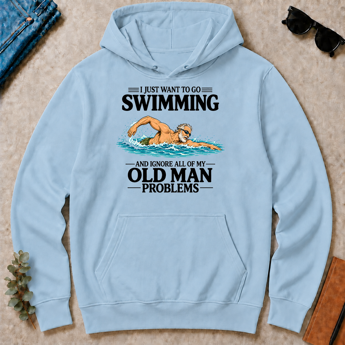 I Just Want To Go Swimming Vintage - light-blue - HS2D-LightBlue