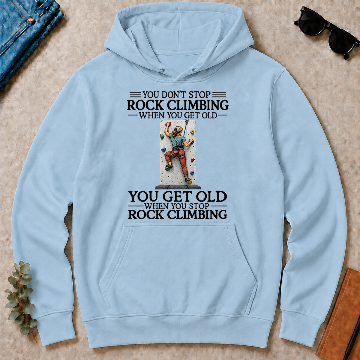 Don't Stop Rock Climbing Woman - light-blue - HS2D-LightBlue