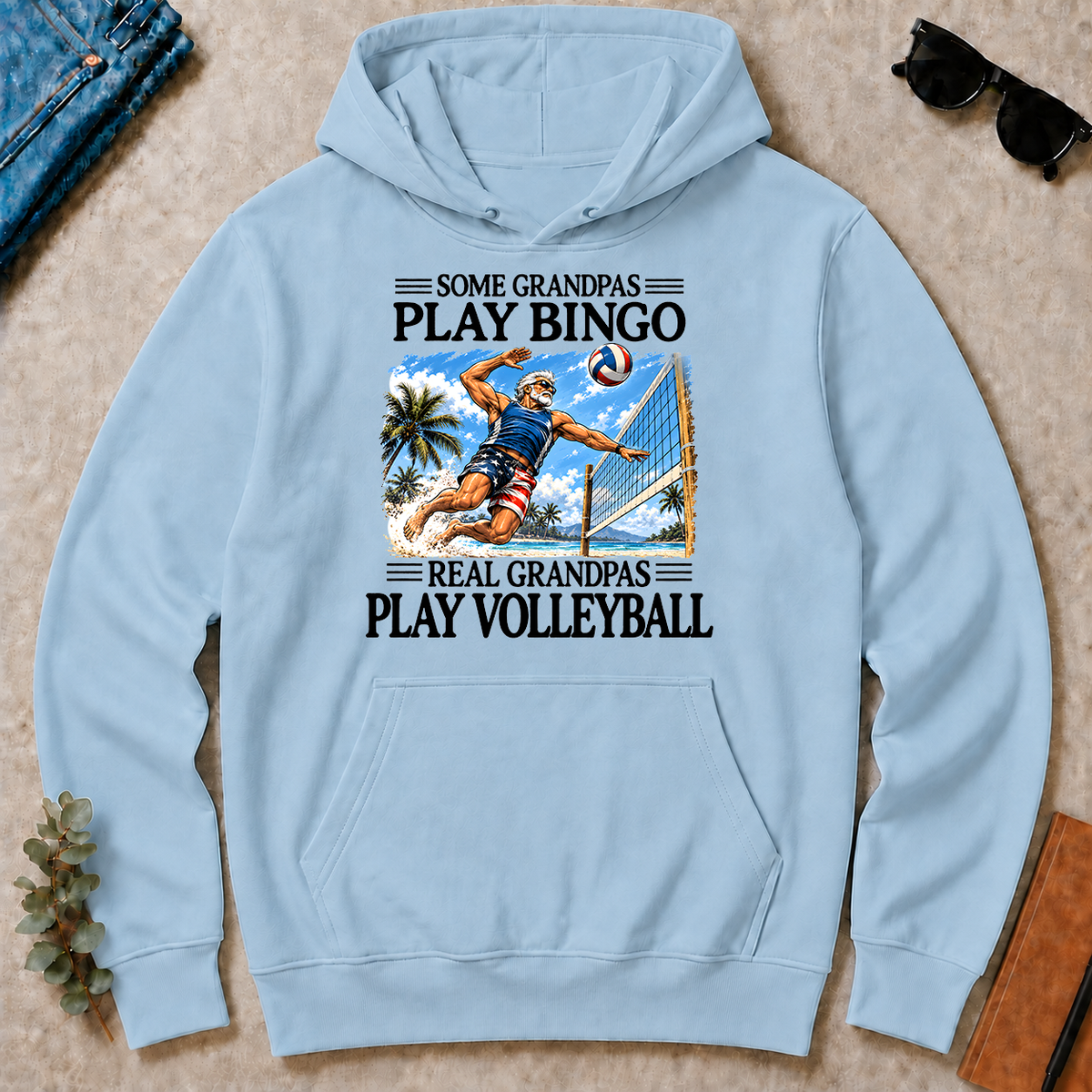 Some Grandpas Play Bingo Real Grandpas Play Volleyball - light-blue - HS2D-LightBlue