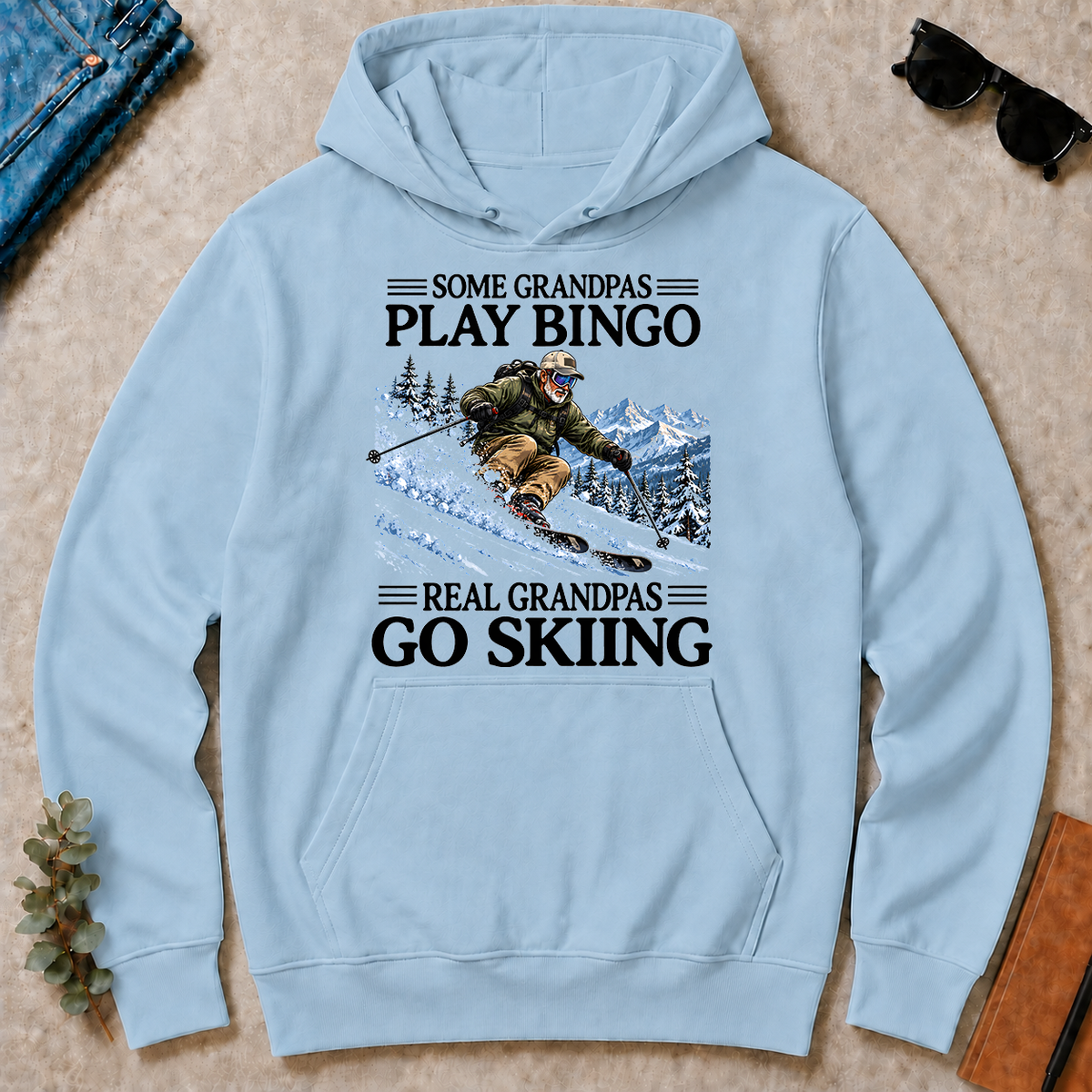 Some Grandpas Play Bingo Real Grandpas Go Skiing - light-blue - HS2D-LightBlue
